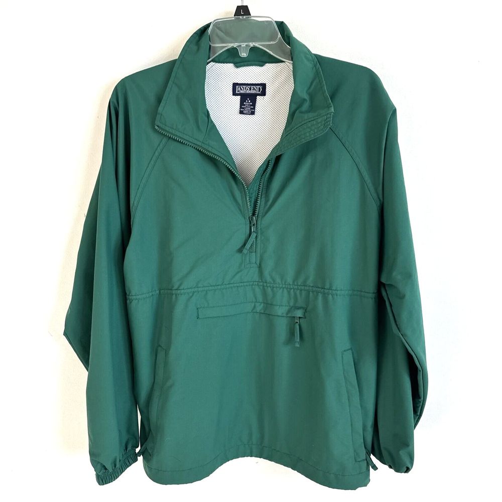 Lands End Windbreaker Jacket Green Fall Women’s Small